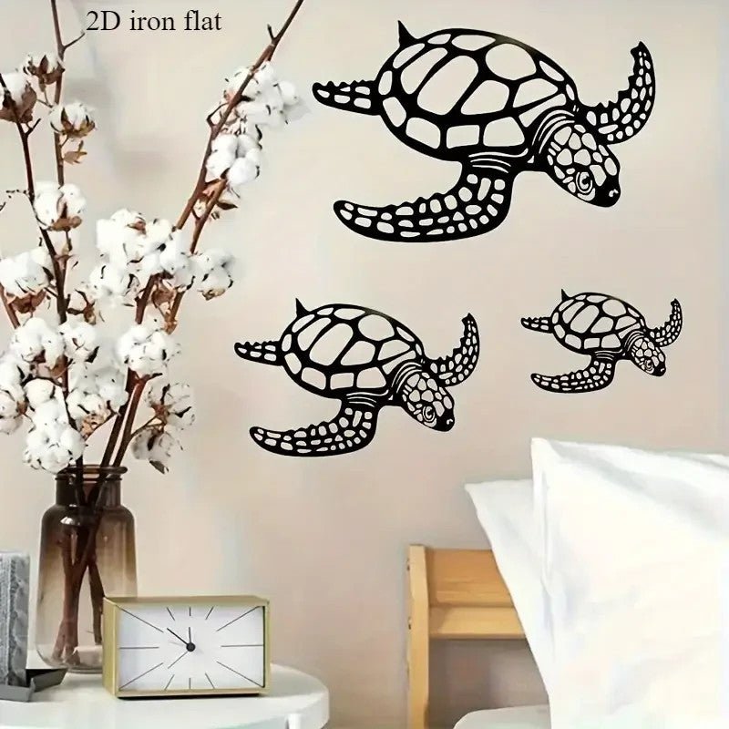 NEW Metal Turtles Wall Decor Set, 3 Turtles Set - FranksFunkyStuff