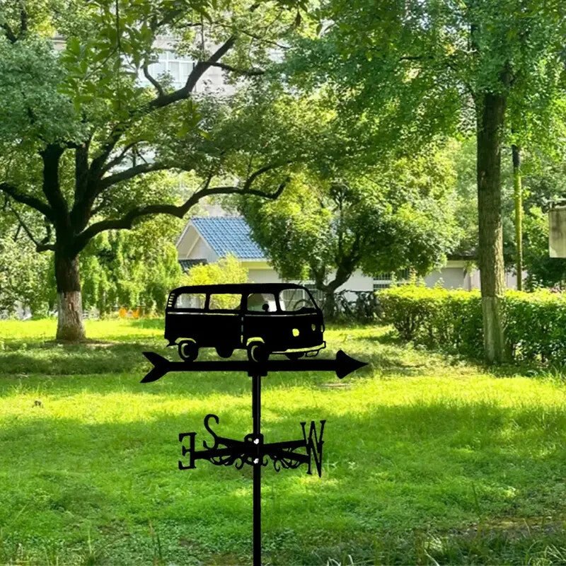 NEW Metal Volkswagen Bus Wind Vane - Outdoor Weathervane Large Size - FranksFunkyStuff