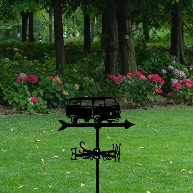 NEW Metal Volkswagen Bus Wind Vane - Outdoor Weathervane Large Size - FranksFunkyStuff
