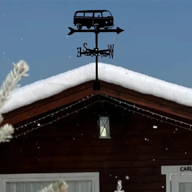 NEW Metal Volkswagen Bus Wind Vane - Outdoor Weathervane Large Size - FranksFunkyStuff