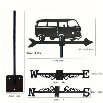 NEW Metal Volkswagen Bus Wind Vane - Outdoor Weathervane Large Size - FranksFunkyStuff