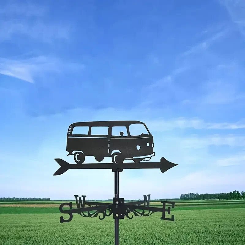 NEW Metal Volkswagen Bus Wind Vane - Outdoor Weathervane Large Size - FranksFunkyStuff