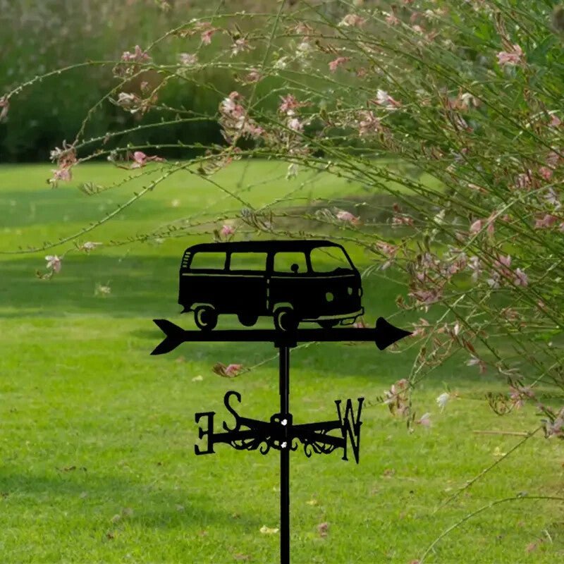NEW Metal Volkswagen Bus Wind Vane - Outdoor Weathervane Large Size - FranksFunkyStuff