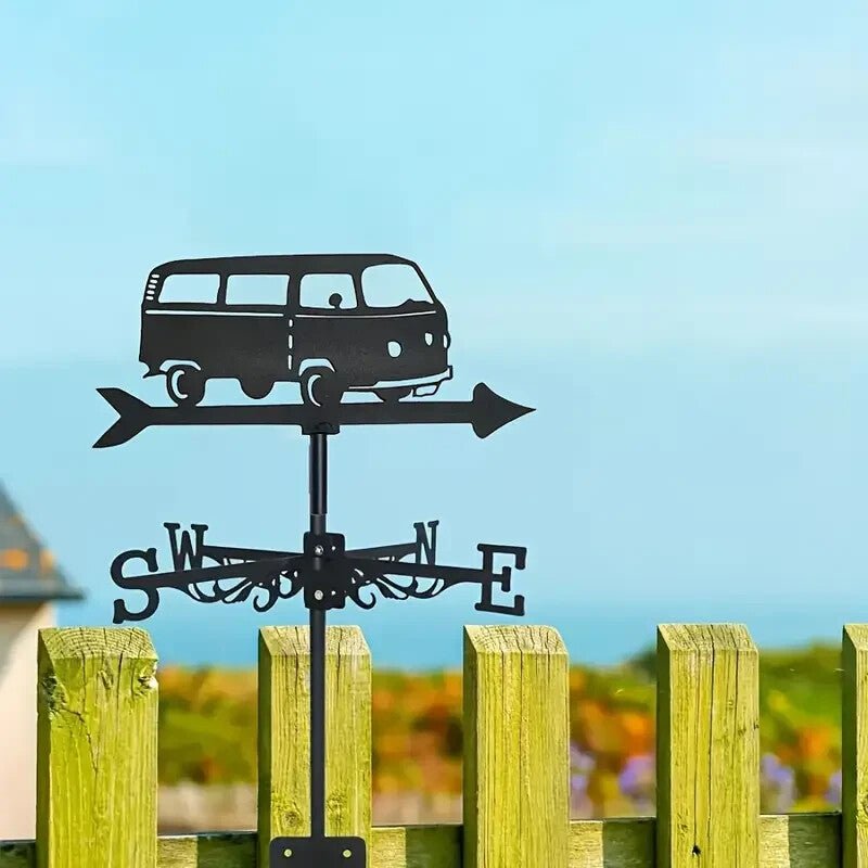 NEW Metal Volkswagen Bus Wind Vane - Outdoor Weathervane Large Size - FranksFunkyStuff