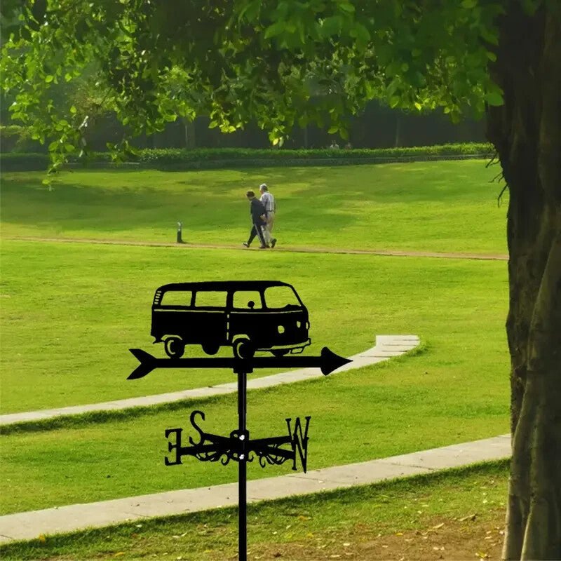 NEW Metal Volkswagen Bus Wind Vane - Outdoor Weathervane Large Size - FranksFunkyStuff