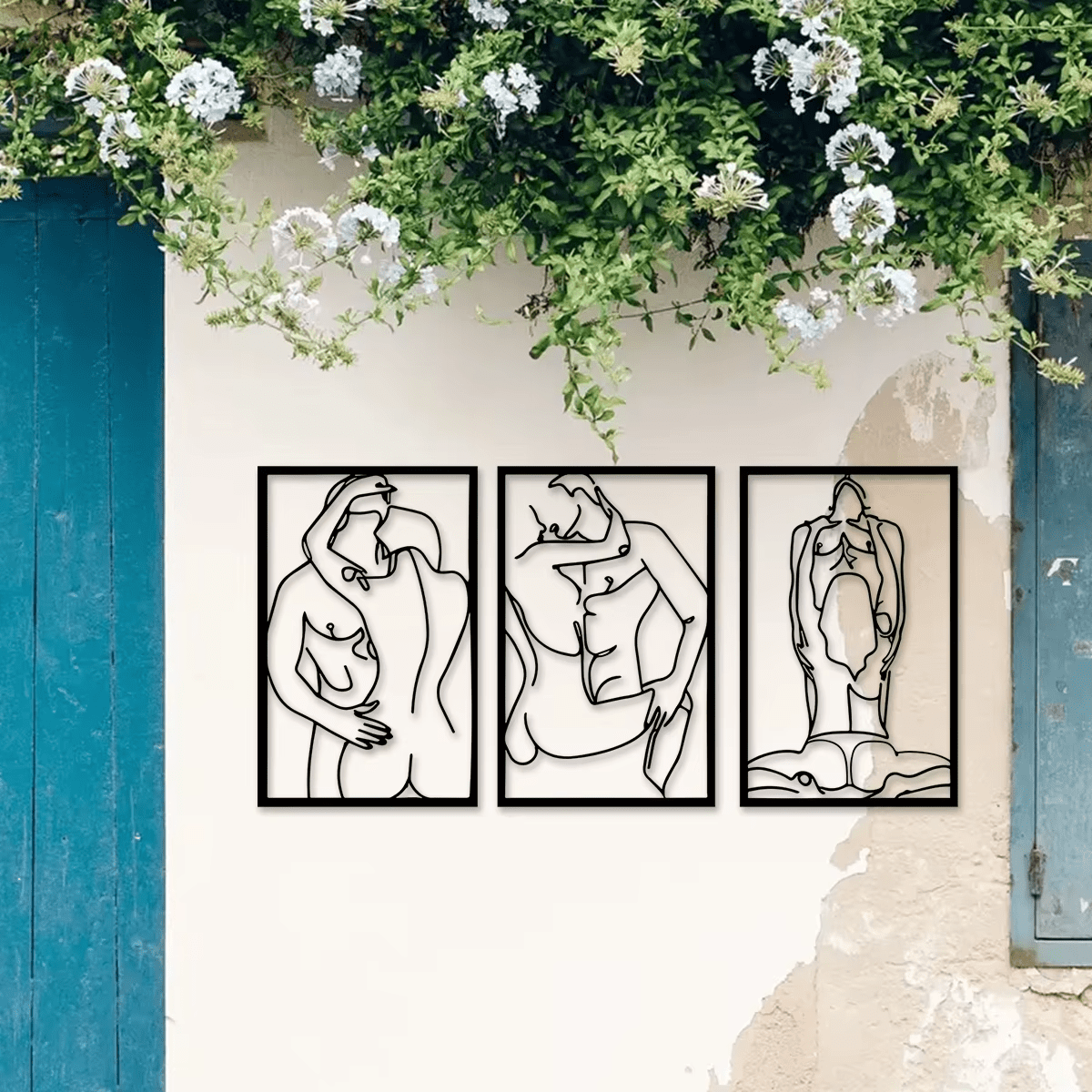 New Minimalist Abstract Couples Silhouettes Metal Wall Art - FranksFunkyStuff
