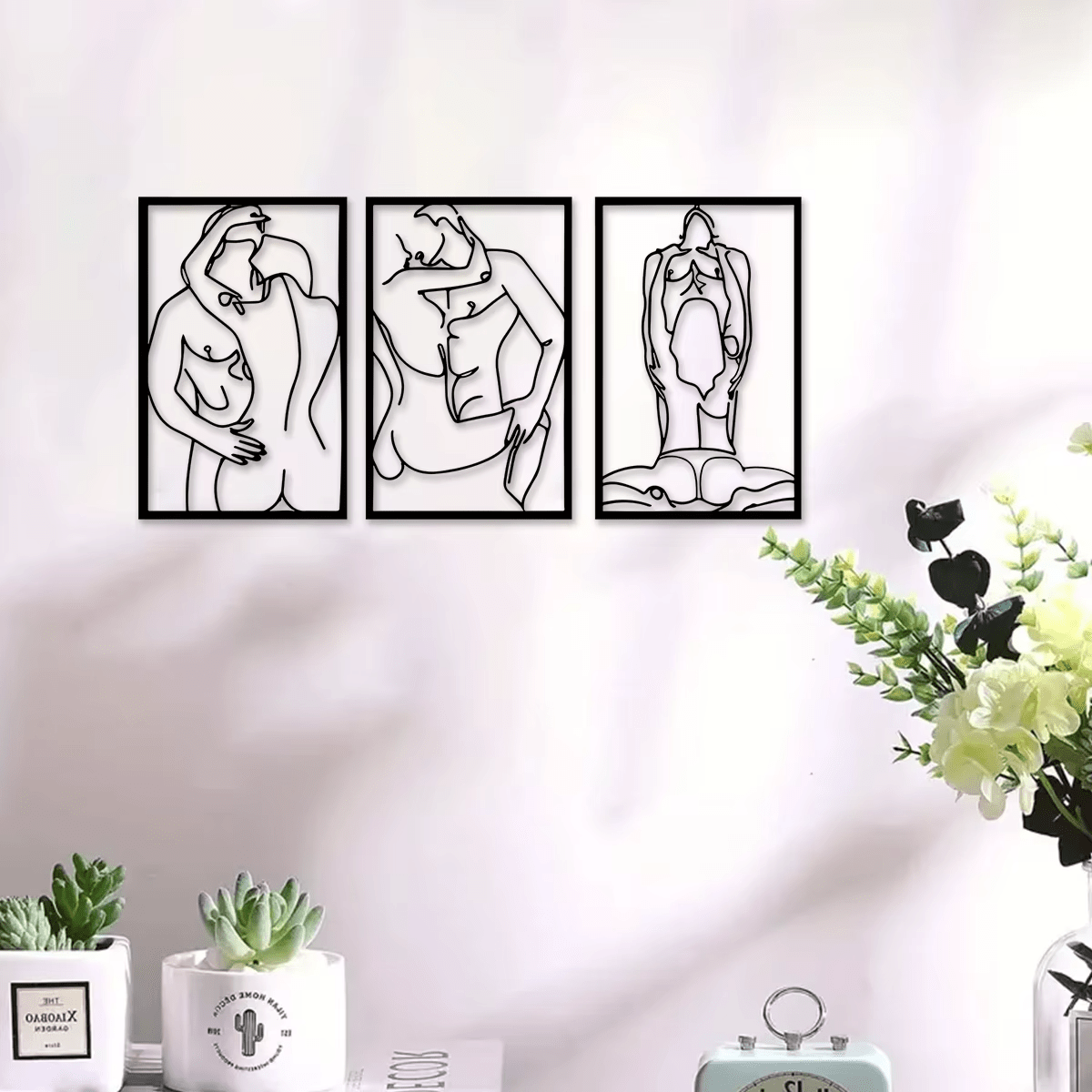 New Minimalist Abstract Couples Silhouettes Metal Wall Art - FranksFunkyStuff