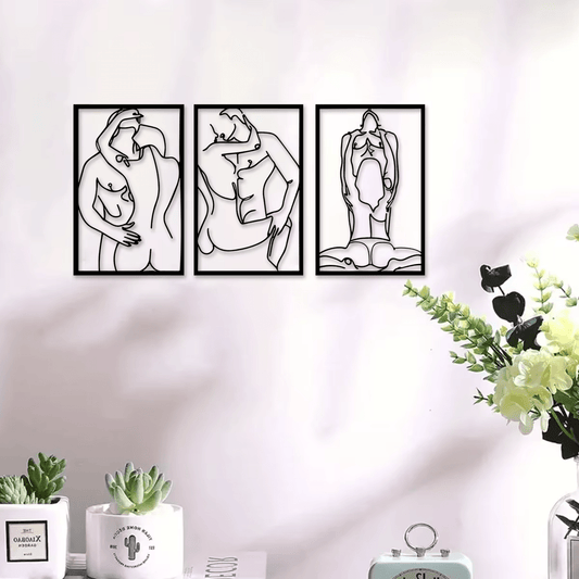 New Minimalist Abstract Couples Silhouettes Metal Wall Art - FranksFunkyStuff