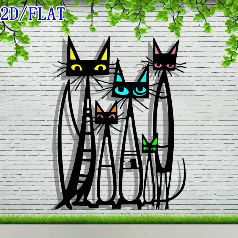 NEW Minimalist Cat Silhouette Metal Wall Art - FranksFunkyStuff