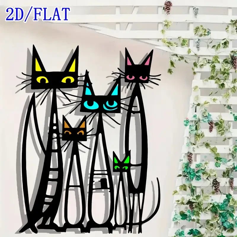 NEW Minimalist Cat Silhouette Metal Wall Art - FranksFunkyStuff