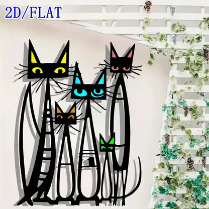 NEW Minimalist Cat Silhouette Metal Wall Art - FranksFunkyStuff