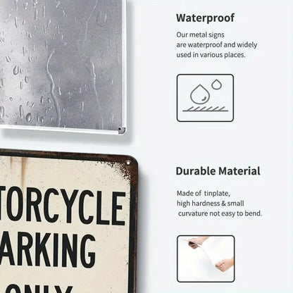 NEW Motrocycle Parking Only Garage Metal Sign Outdoor Plaque Decor - FranksFunkyStuff