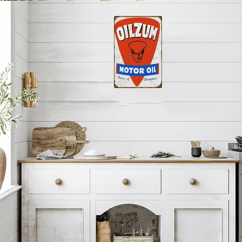 NEW Oilzum Motor Oil Champions Choice Vintage Looking Metal Wall Art Sign - FranksFunkyStuff