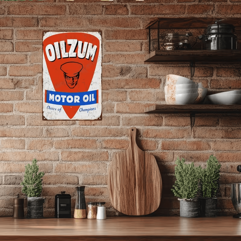 NEW Oilzum Motor Oil Champions Choice Vintage Looking Metal Wall Art Sign - FranksFunkyStuff