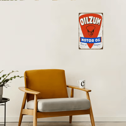 NEW Oilzum Motor Oil Champions Choice Vintage Looking Metal Wall Art Sign - FranksFunkyStuff