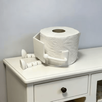NEW Playful Book Reading Toilet Paper Holder , Black or White - FranksFunkyStuff
