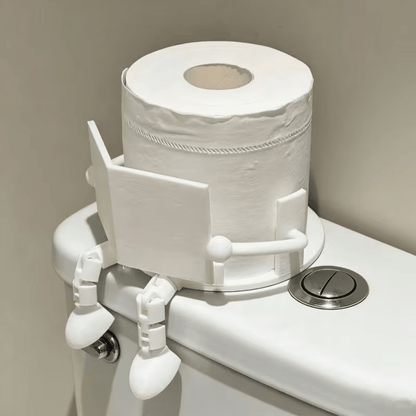 NEW Playful Book Reading Toilet Paper Holder , Black or White - FranksFunkyStuff