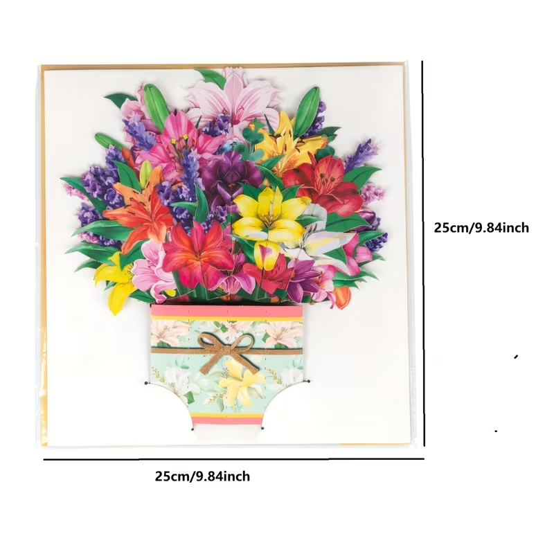 NEW Pop-Up Lily Bouquet Greeting Card, FREE SHIPPING - FranksFunkyStuff