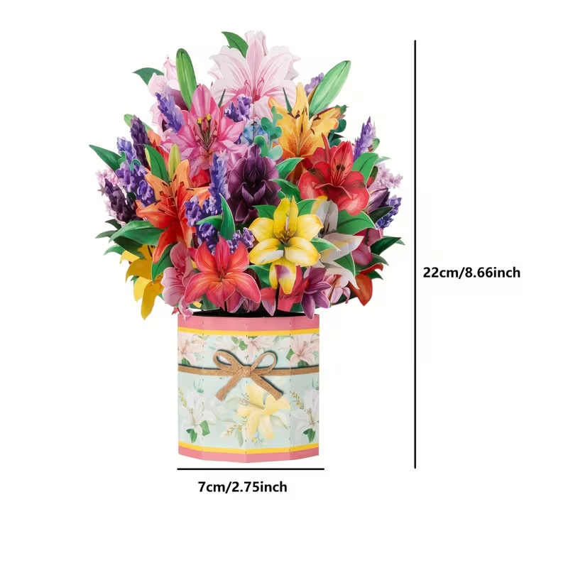 NEW Pop-Up Lily Bouquet Greeting Card, FREE SHIPPING - FranksFunkyStuff