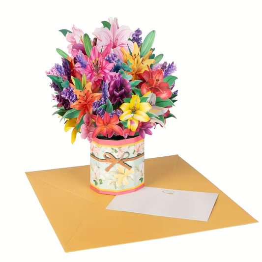 NEW Pop-Up Lily Bouquet Greeting Card, FREE SHIPPING - FranksFunkyStuff