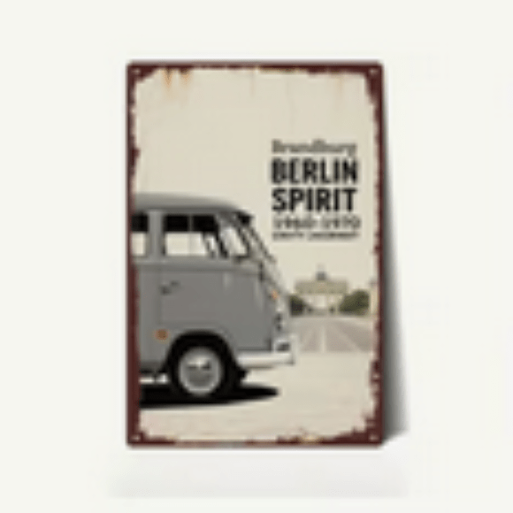 NEW RARE Brandburg "Berlin Sprint" 1960 - 1970 Unity Journey Metal Wall Sign - FranksFunkyStuff