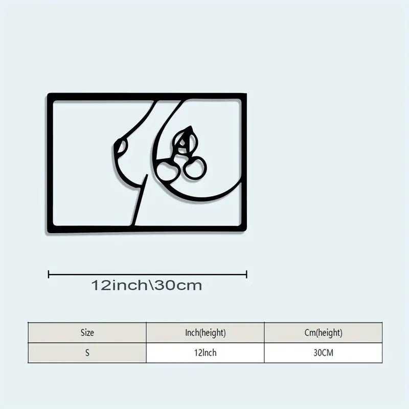 NEW Retro Abstract Nude Woman Line Art Metal Wall Decor - FranksFunkyStuff