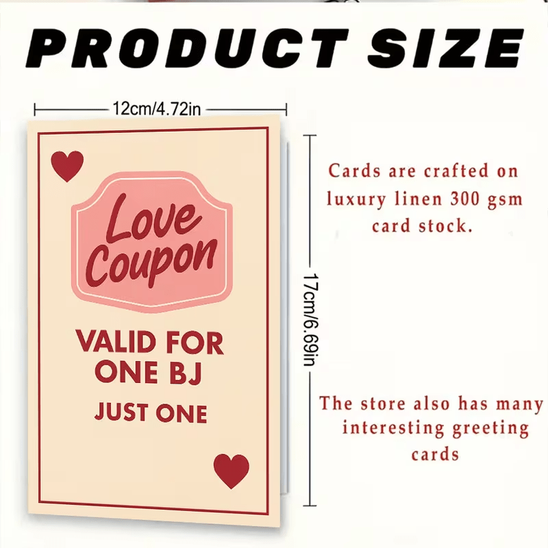 NEW Romantic Love Coupon Card for Couples, Playful Gift , FREE SHIPPING - FranksFunkyStuff