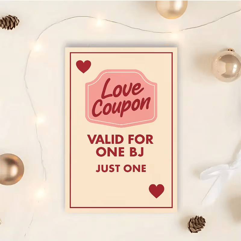 NEW Romantic Love Coupon Card for Couples, Playful Gift , FREE SHIPPING - FranksFunkyStuff
