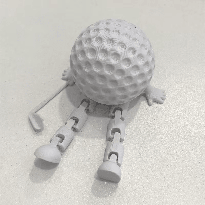 NEW Round golf Ball Sitting Figurine with Club - FranksFunkyStuff