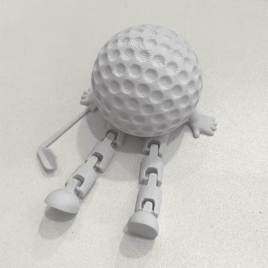 NEW Round golf Ball Sitting Figurine with Club - FranksFunkyStuff