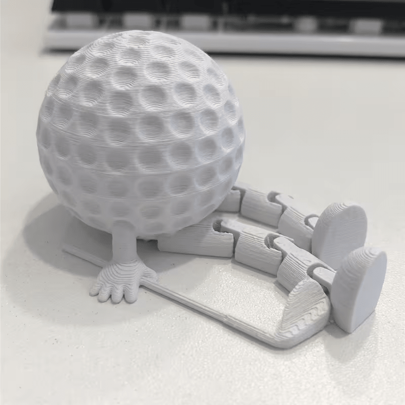 NEW Round golf Ball Sitting Figurine with Club - FranksFunkyStuff