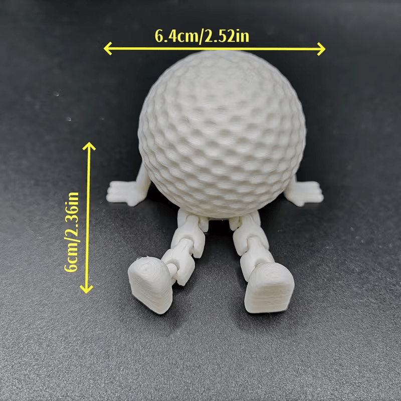 NEW Round golf Ball Sitting Figurine with Club - FranksFunkyStuff