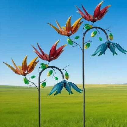 NEW Rustic Style Outdoor Decorative Metal Flower Windmill ( 1 ) - FranksFunkyStuff