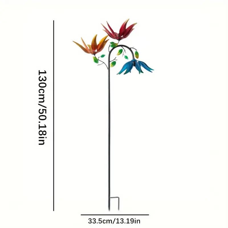 NEW Rustic Style Outdoor Decorative Metal Flower Windmill ( 1 ) - FranksFunkyStuff