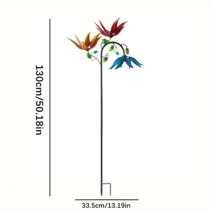 NEW Rustic Style Outdoor Decorative Metal Flower Windmill ( 1 ) - FranksFunkyStuff