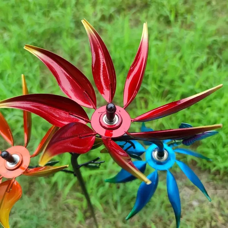 NEW Rustic Style Outdoor Decorative Metal Flower Windmill ( 1 ) - FranksFunkyStuff