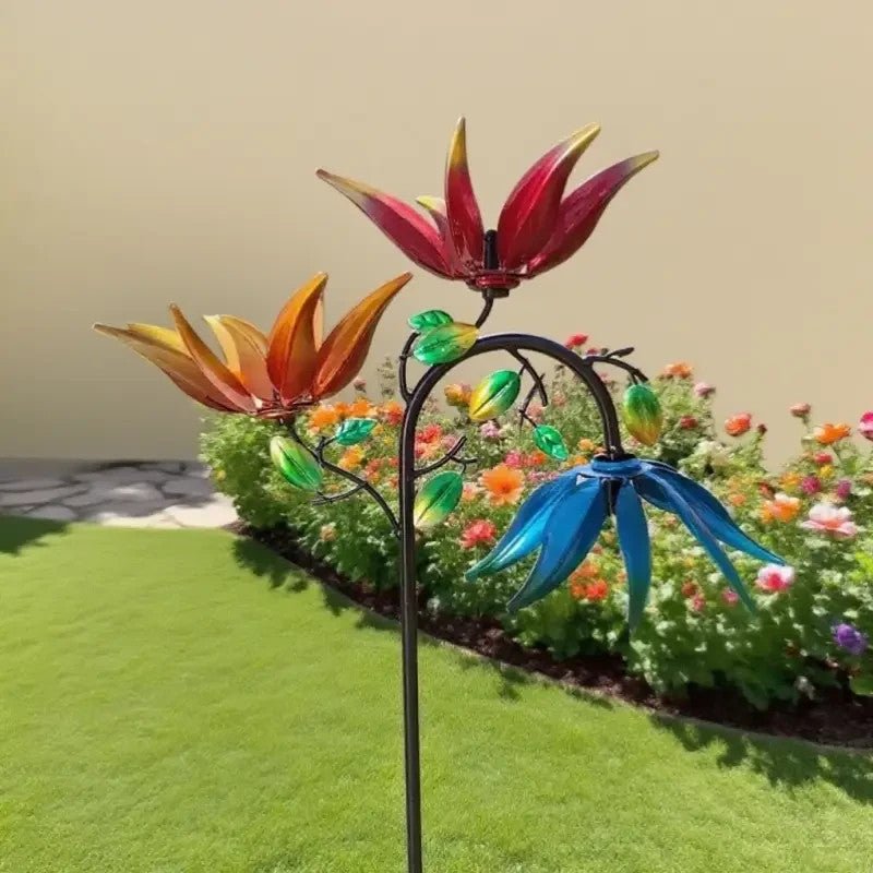 NEW Rustic Style Outdoor Decorative Metal Flower Windmill ( 1 ) - FranksFunkyStuff