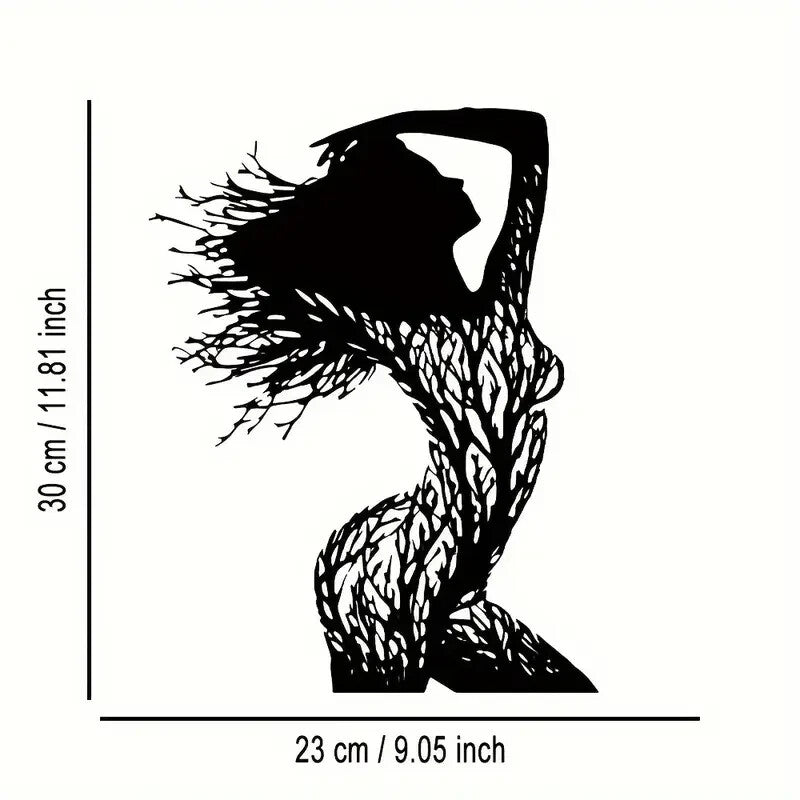 NEW SEXY Female Profile Silhouette Wall Art , Tree Branch Woman - FranksFunkyStuff