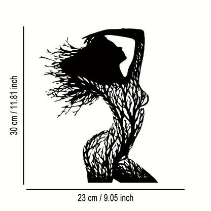 NEW SEXY Female Profile Silhouette Wall Art , Tree Branch Woman - FranksFunkyStuff