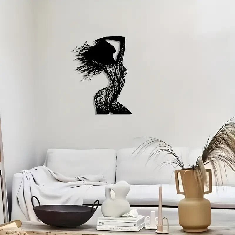 NEW SEXY Female Profile Silhouette Wall Art , Tree Branch Woman - FranksFunkyStuff