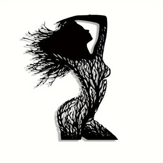 NEW SEXY Female Profile Silhouette Wall Art , Tree Branch Woman - FranksFunkyStuff
