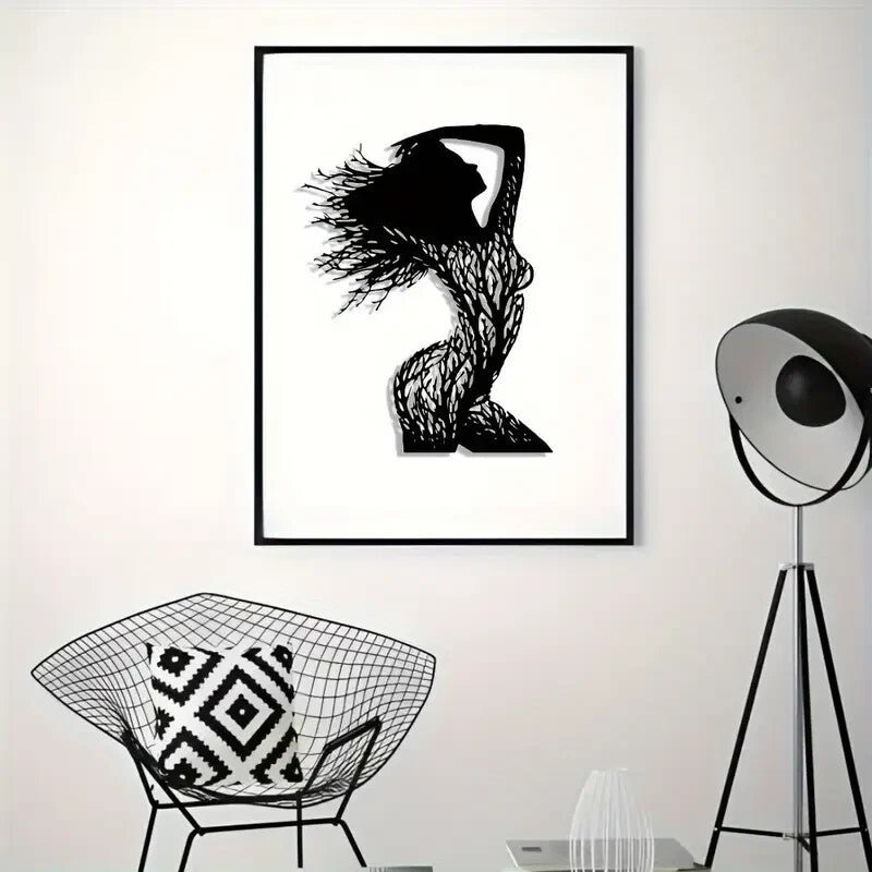 NEW SEXY Female Profile Silhouette Wall Art , Tree Branch Woman - FranksFunkyStuff