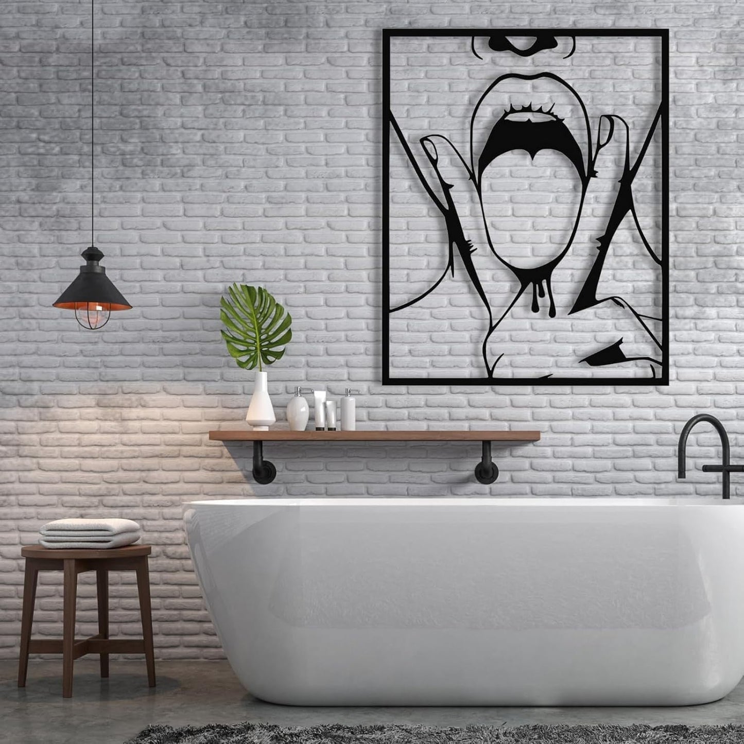 NEW Sexy Female Silhouette Metal Line Art Wall Decor - FranksFunkyStuff