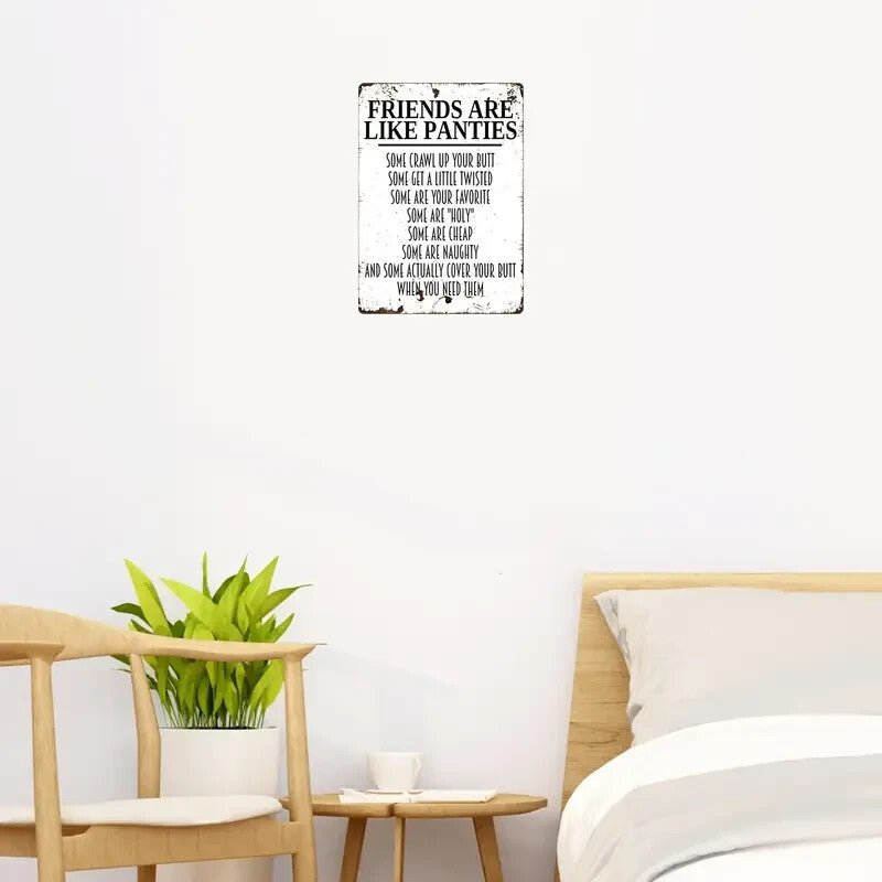 NEW Sign "Friends are Like Panties" Metal Sign - FranksFunkyStuff