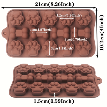 NEW Silicone Mold FOR BAKING Bone-Shaped / Paw Designs - FranksFunkyStuff