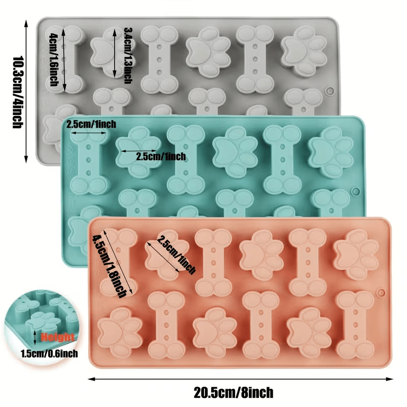 NEW Silicone Mold for Baking with 14 Bone-Shaped Paw Designs - FranksFunkyStuff