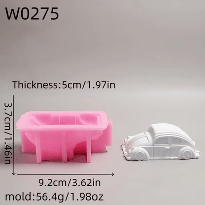 NEW Small VOLKSWAGEN BUG SILICONE MOLD Plaster , Candle AND MORE - FranksFunkyStuff