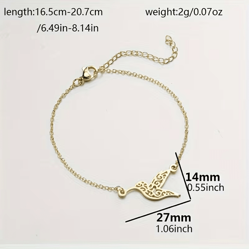 NEW Stainless Steel Exquisite Hollow Hummingbird Shape Charm - FranksFunkyStuff