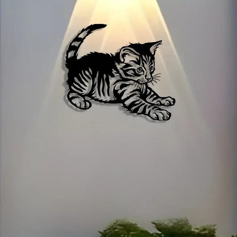 NEW Tabby Cat Life Like Metal Silhouette - FranksFunkyStuff