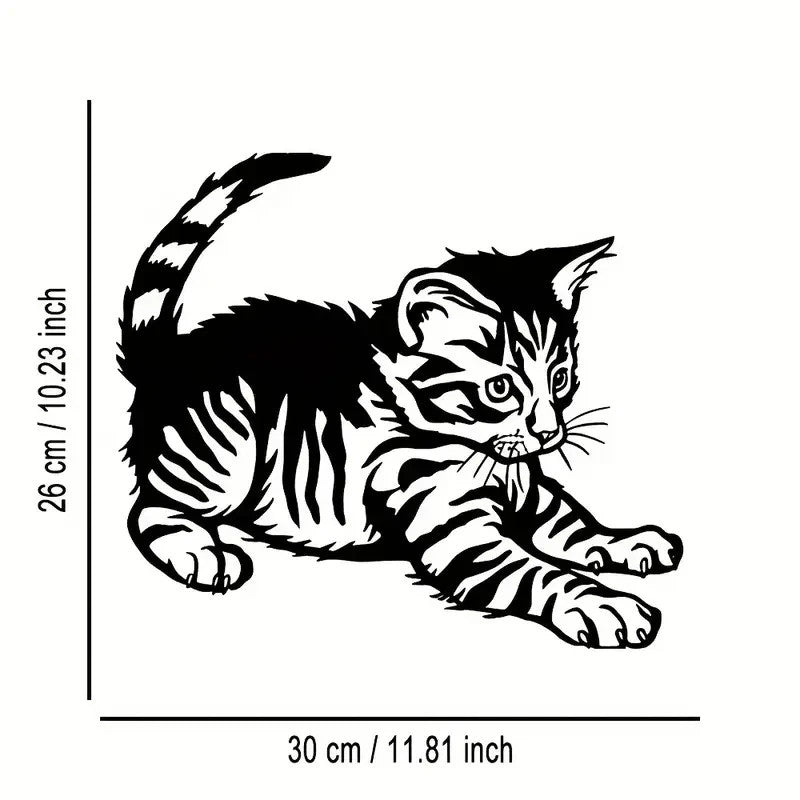 NEW Tabby Cat Life Like Metal Silhouette - FranksFunkyStuff